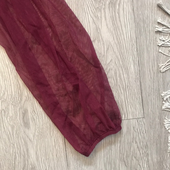 🆕 Free People Merlot Sheer Neckline Dress - Picture 3 of 5